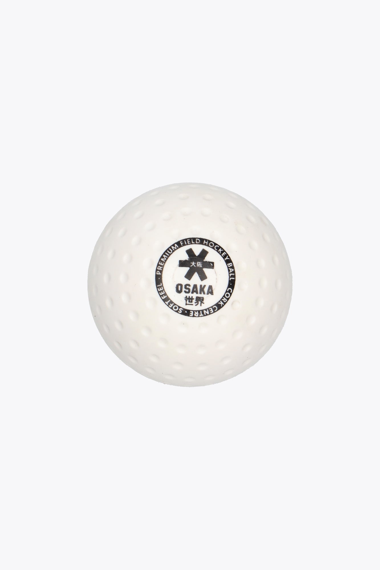 Osaka hockey ball white with logo in black