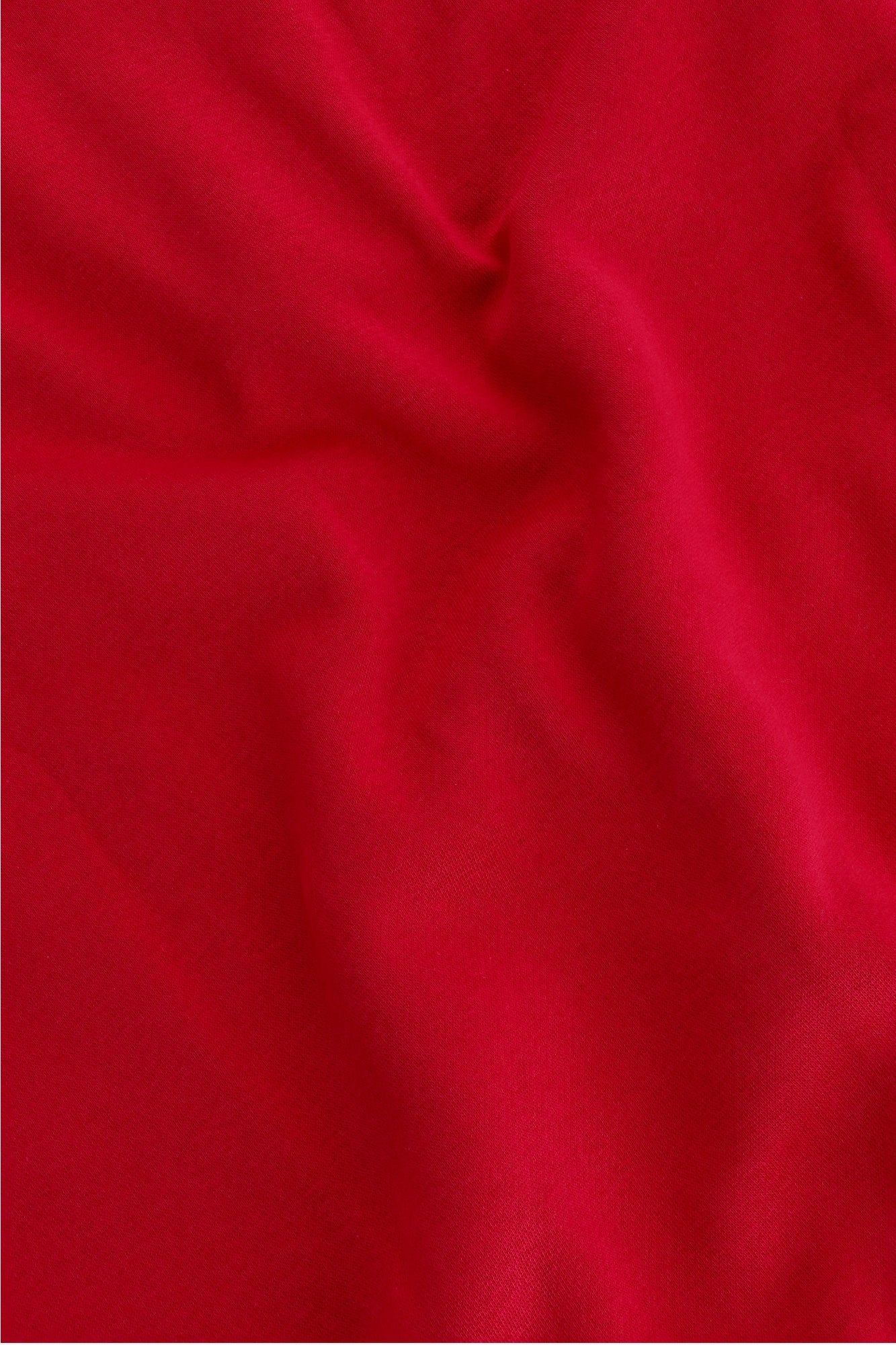 Osaka women half zip sweater in red with white logo. Detail fabric view