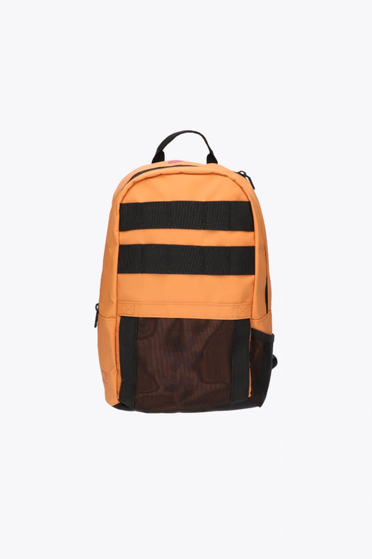 Osaka pro tour compact backpack in pheasant beige with logo in black. Front view