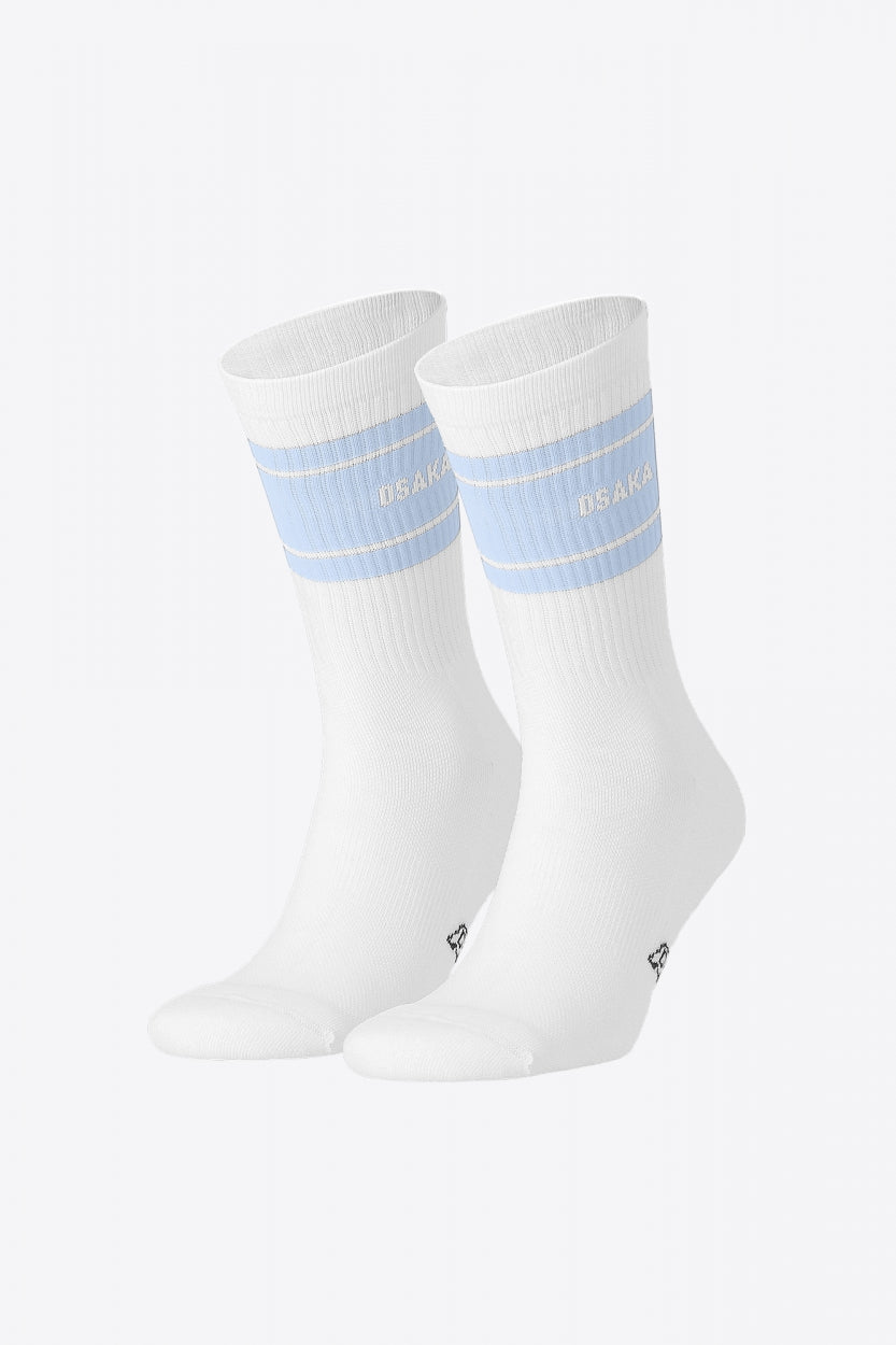 Osaka Colourway Socks Duo Pack in Sky blue. Front view