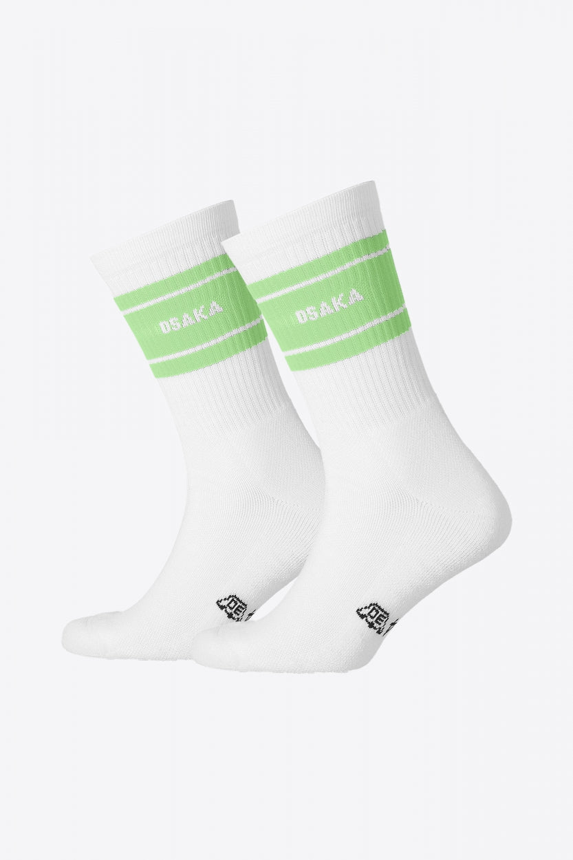 Osaka Colourway Socks Duo Pack in Cream Jade. Side view