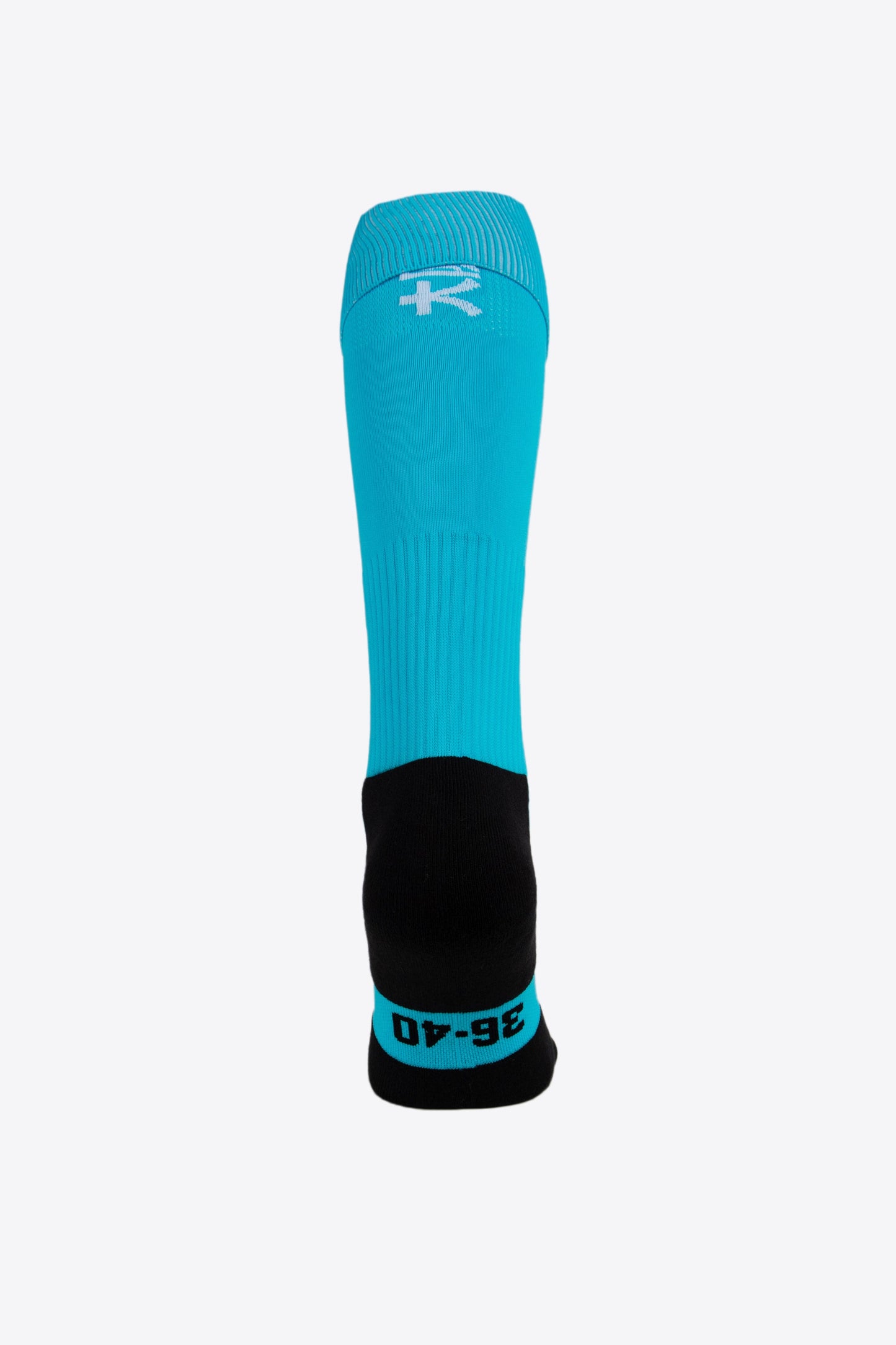 Osaka Field Hockey Socks in turquoise with Osaka logo in green. Back view