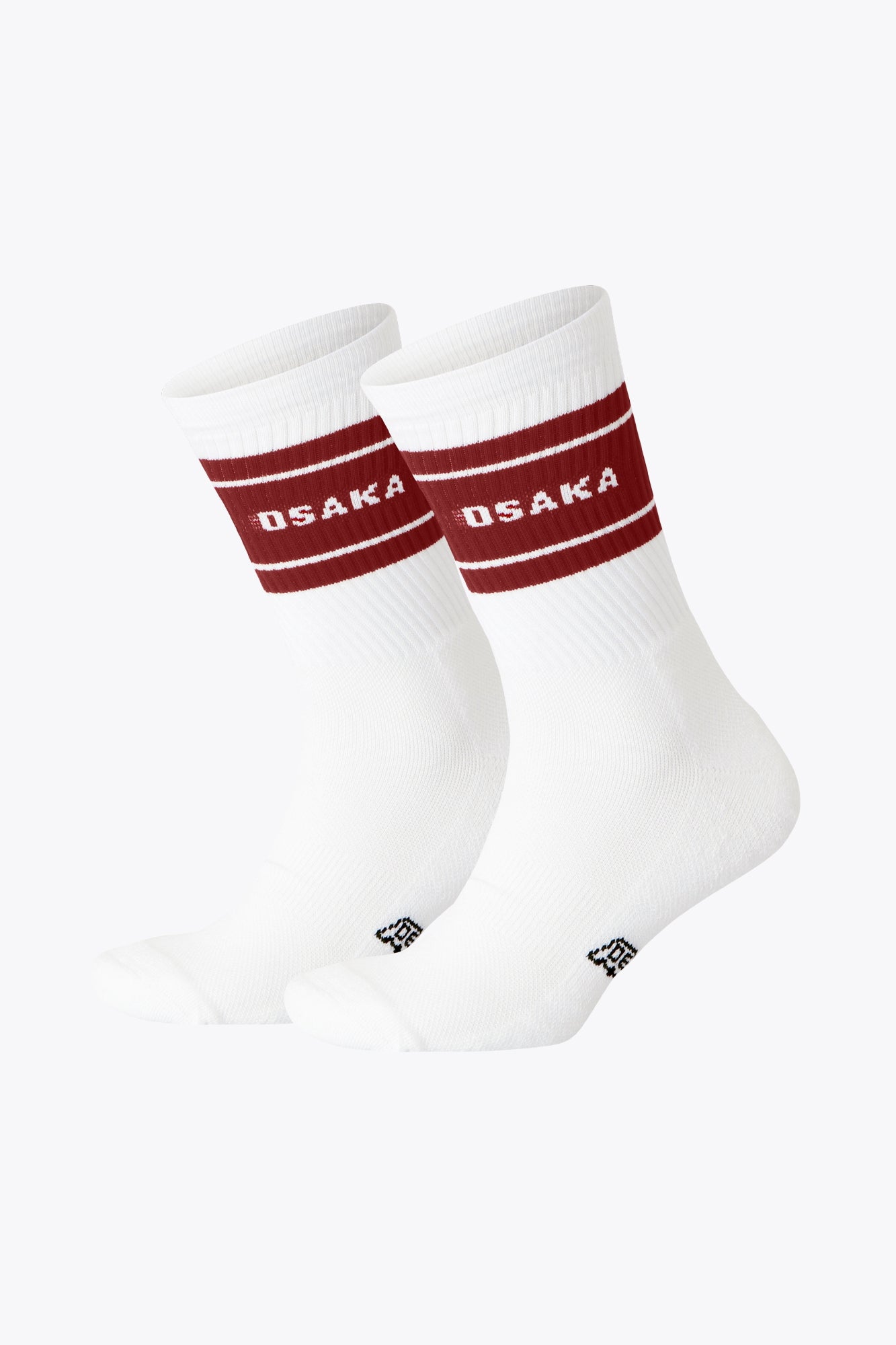 Osaka Colourway Socks Duo Pack in Maroon / bordeaux. Side view