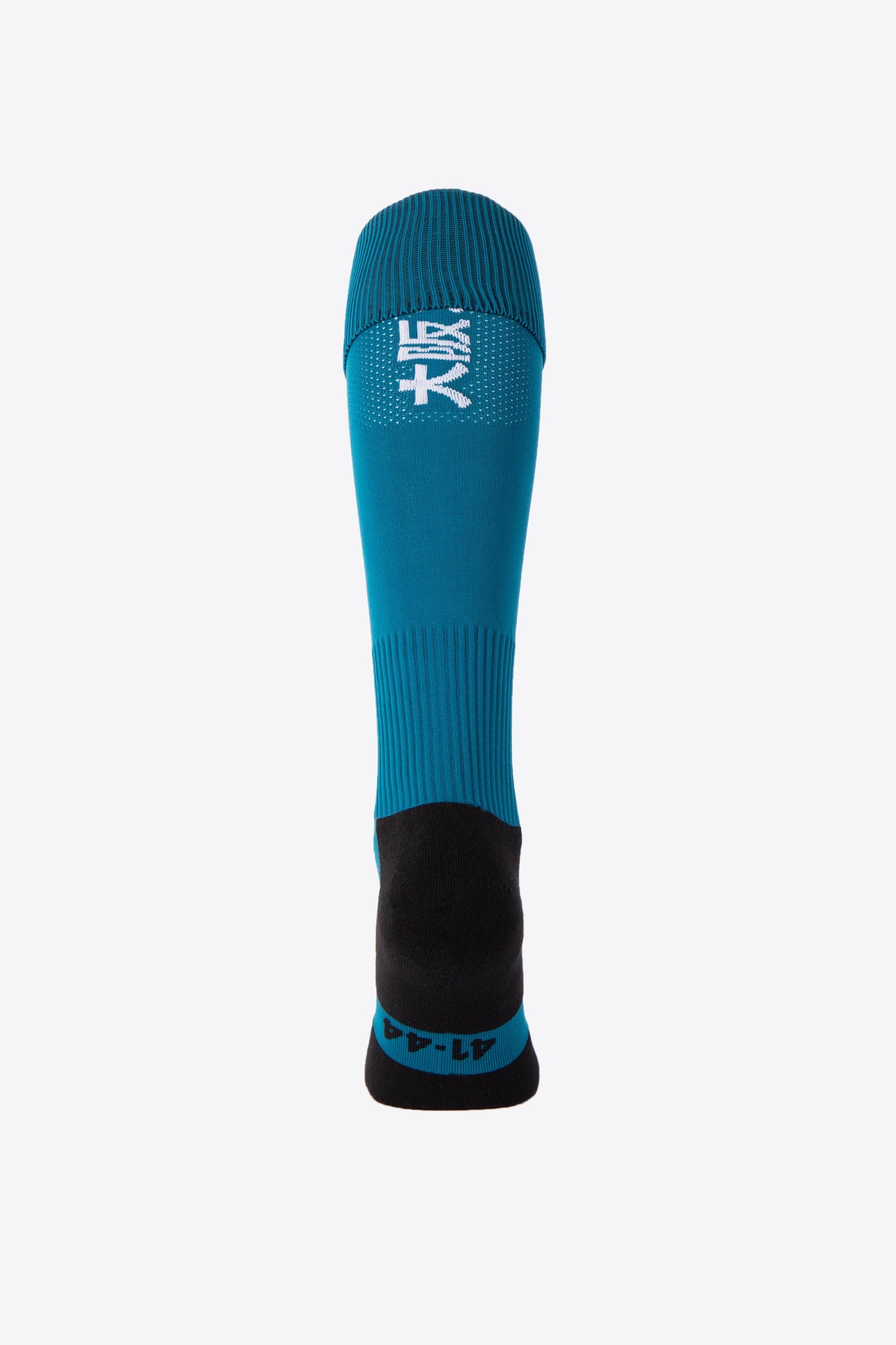 Osaka Field Hockey Socks french navy with Osaka logo in green and white. Back view