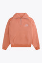 Osaka women half zip sweater in peach with white logo. Front flatlay view