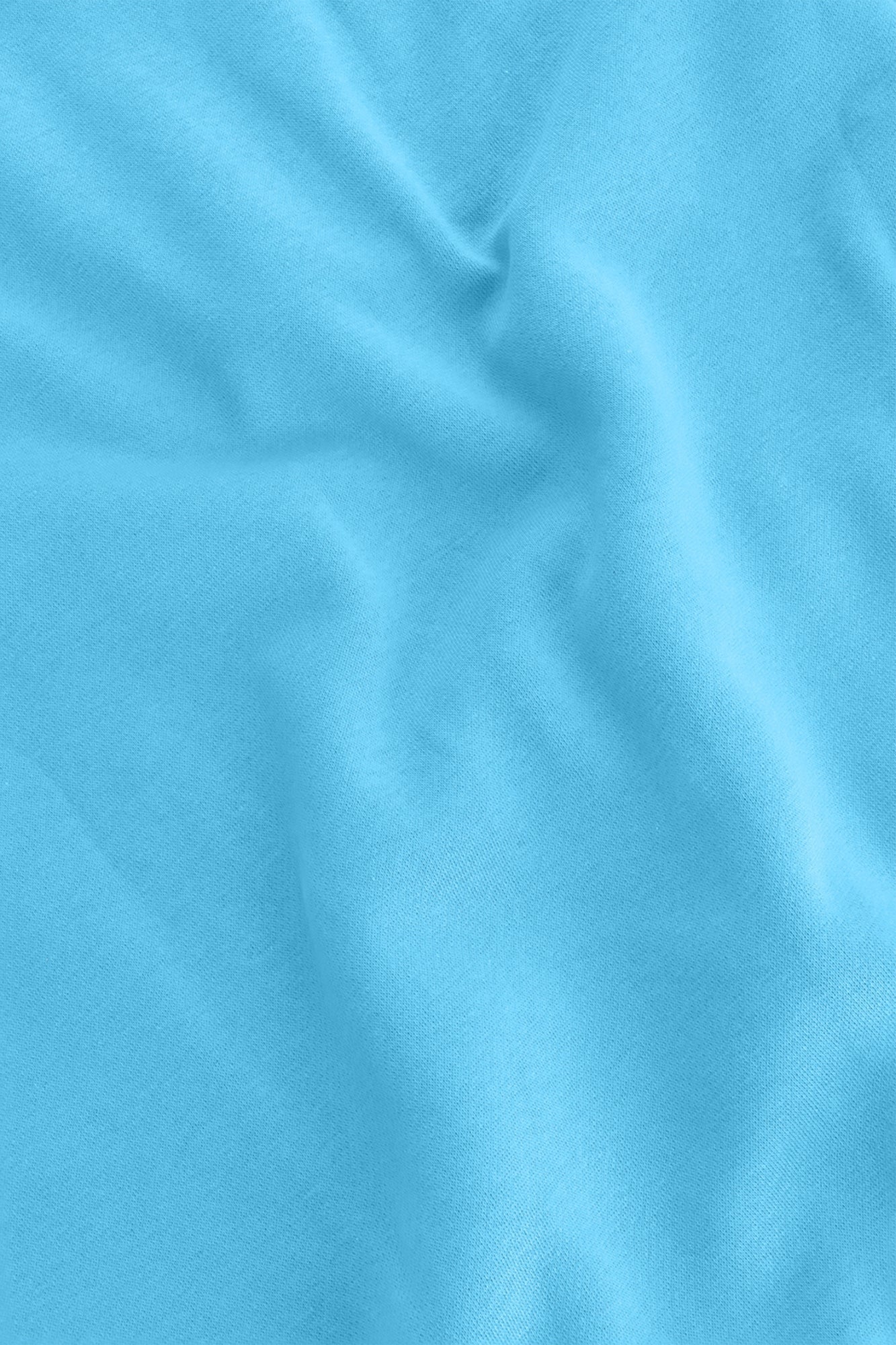  Osaka women half zip sweater in light blue with white logo. Detail fabric view