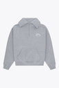 Osaka women half zip sweater in heather grey with white logo. Front flatlay view