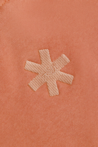 Osaka women hoodie in peach with white logo. Back detail logo view