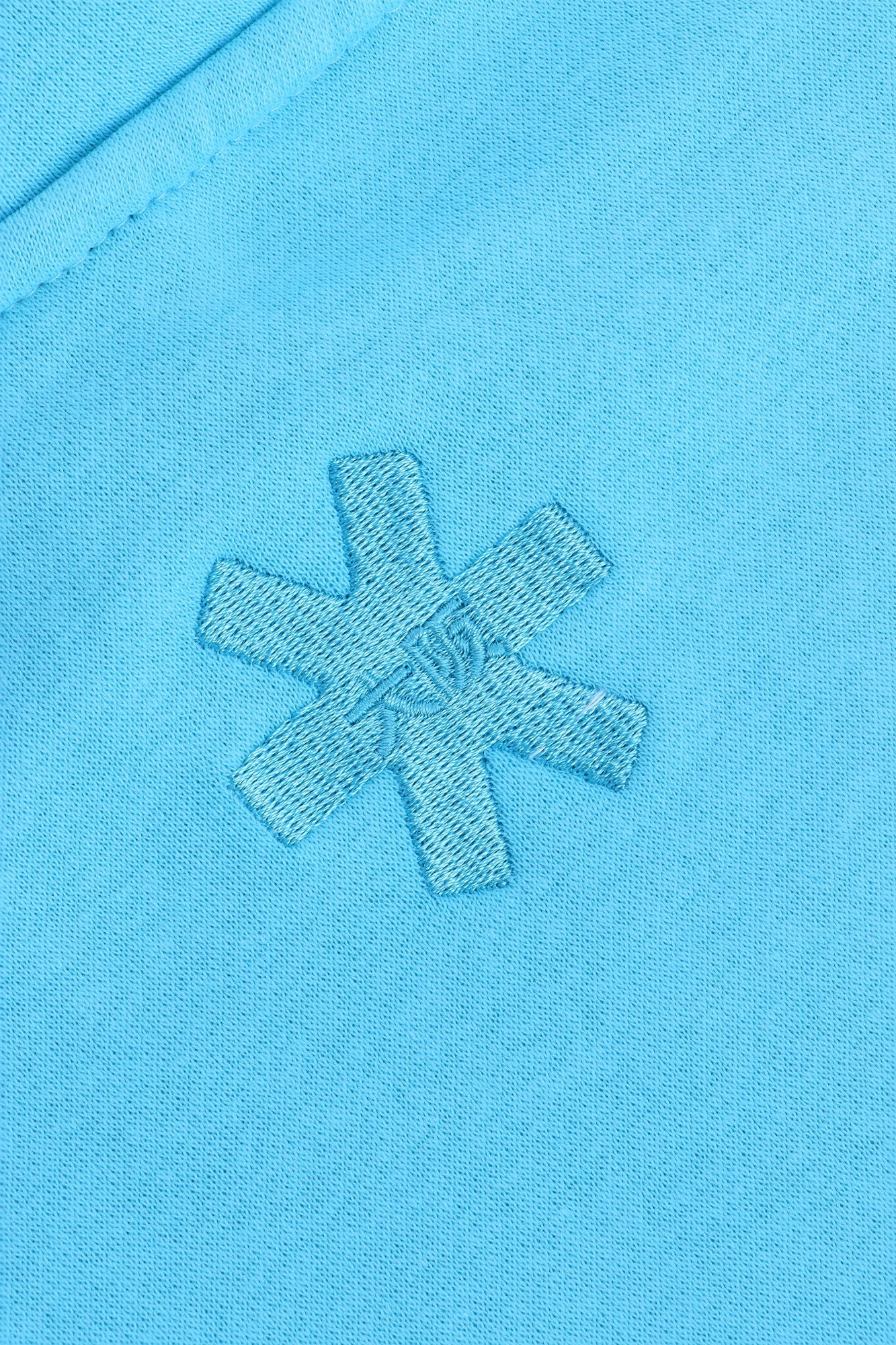 Osaka women hoodie in light blue with white logo. Back detail logo view