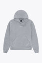 Osaka women hoodie in heather grey with white logo. Front flatlay view