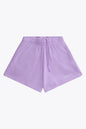 Osaka women shorts in light purple with logo in white. Front flatlay view