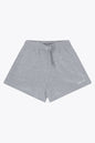 Osaka women shorts in heather grey with logo in white. Front flatlay view