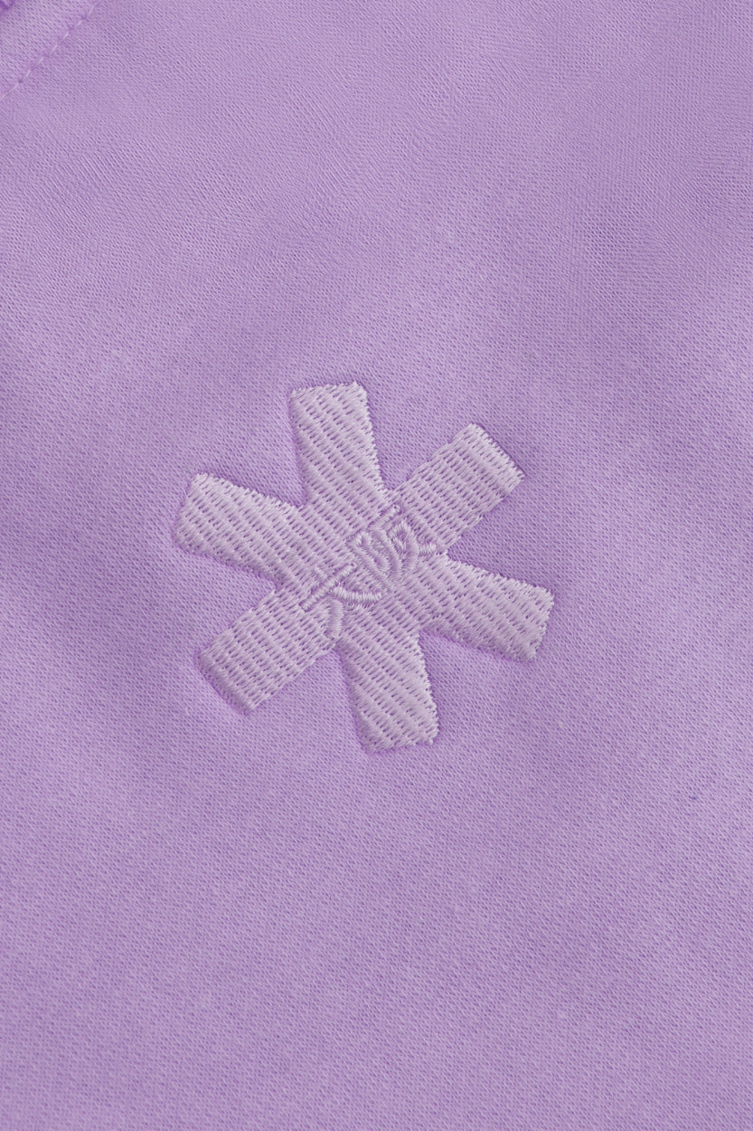 Osaka women sweater in light purple with logo in white. Back detail logo view