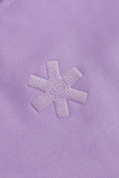 Osaka women sweater in light purple with logo in white. Back detail logo view