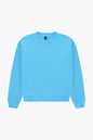 Osaka women sweater in light blue with logo in white. Front flatlay view