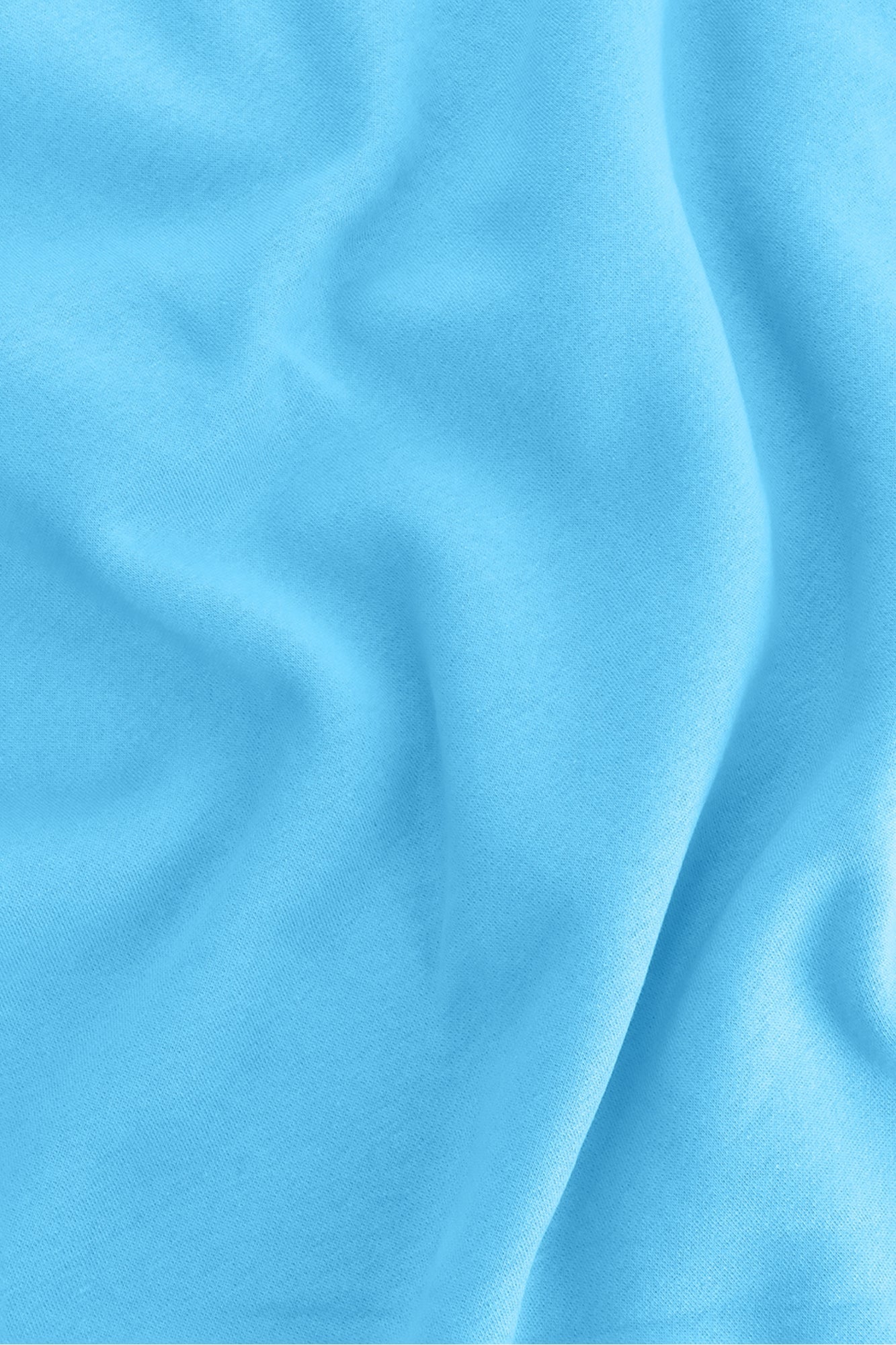 Osaka women sweater in light blue with logo in white. Detail fabric view