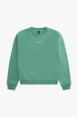 Osaka women sweater in green with logo in white. Front flatlay view