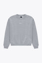 Osaka women sweater in heather grey with logo in white. Front flatlay view
