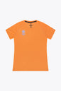 Osaka women tee short sleeve in orange with logo in grey. Front flatlay view