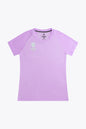 Osaka women tee short sleeve in light purple with logo in grey. Front flatlay view