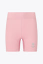 Osaka women tech short thights in pink with grey logo. Front flatlay view