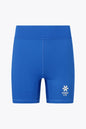 Osaka women tech short thights in princess blue with grey logo. Front flatlay view