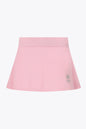 Osaka women floucy skort pink with logo in grey. Front flatlay view