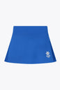Osaka women floucy skort princess blue with logo in grey. Front flatlay view