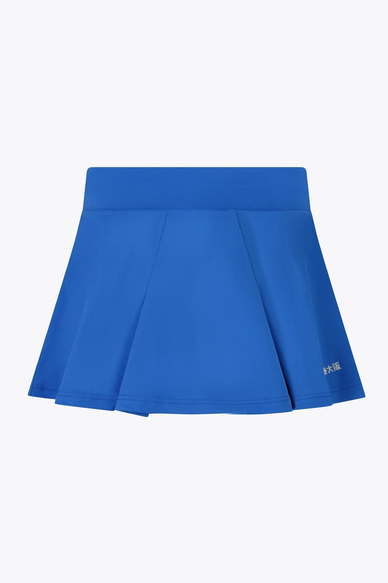 Osaka women floucy skort princess blue with logo in grey. Back view