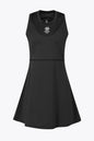 Osaka women floucy dress black. Front flatlay view