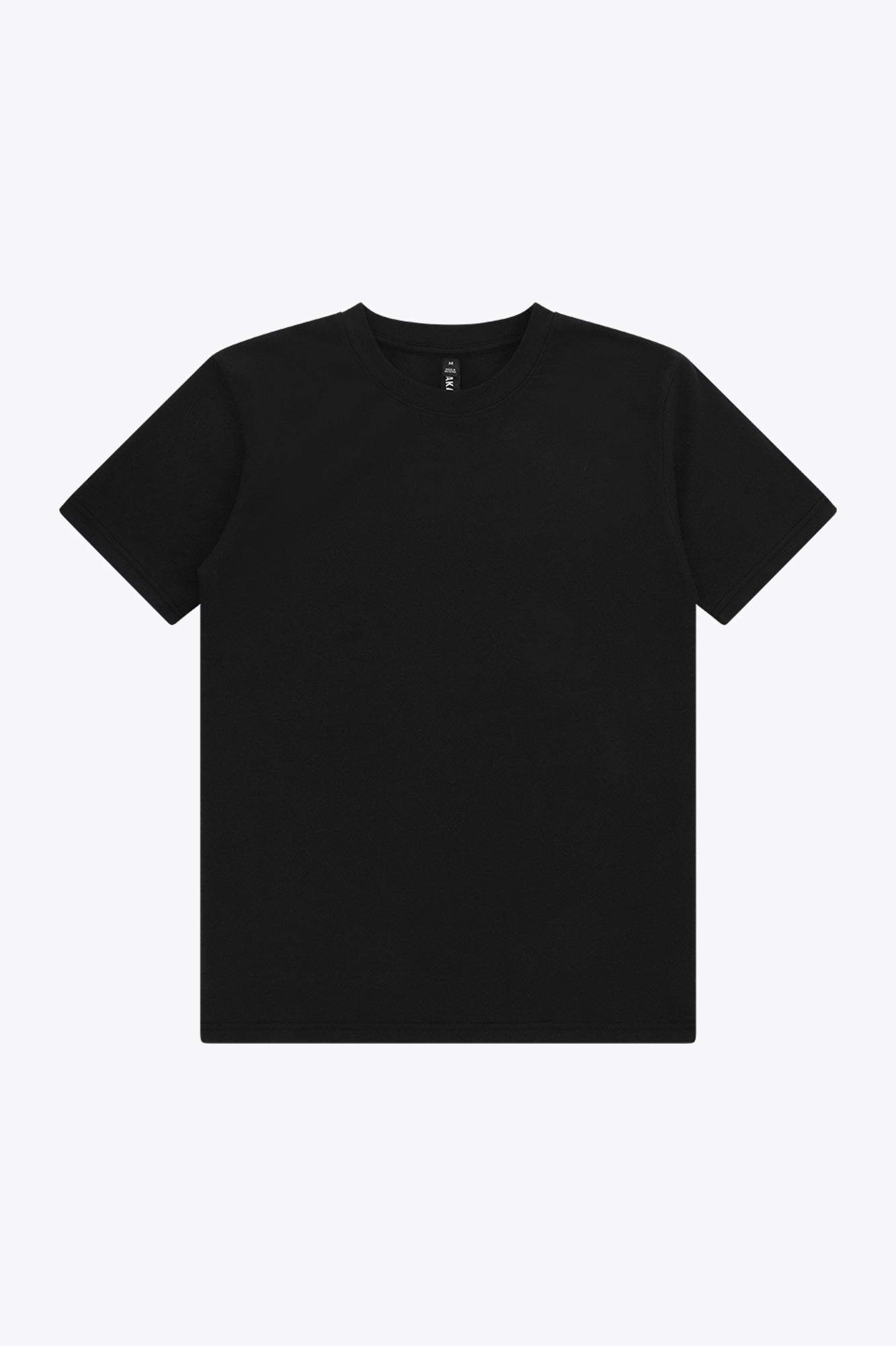 Osaka unisex basic tee in black. Front flatlay view