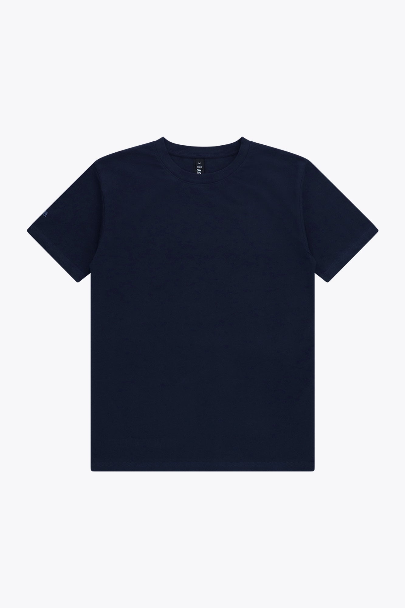 Osaka unisex basic tee in navy. Front flatlay view