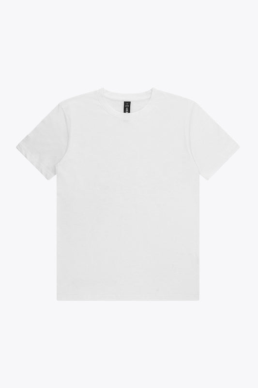 Osaka unisex basic tee in white. Front flatlay view