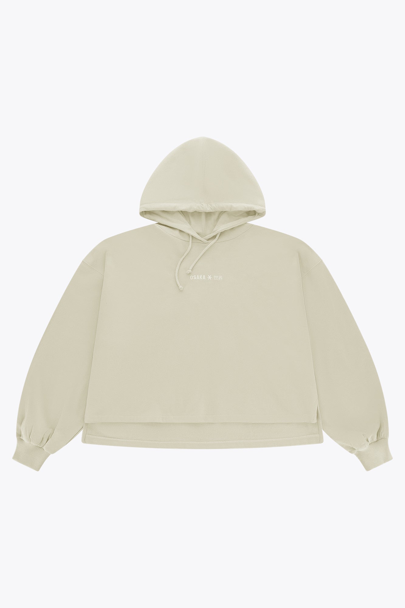 Osaka Women Cropped Hoodie - Logo | Warm Grey