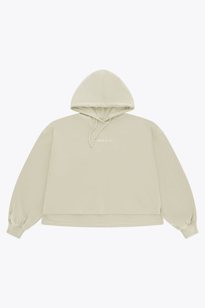 Osaka Women Cropped Hoodie - Logo | Warm Grey