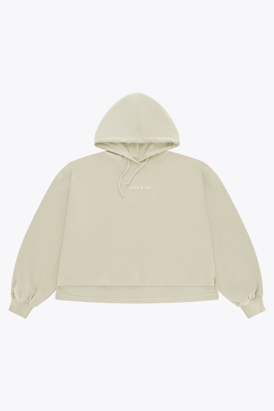 Osaka Women Cropped Hoodie - Logo | Warm Grey