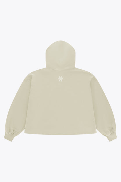 Osaka Women Cropped Hoodie - Logo | Warm Grey