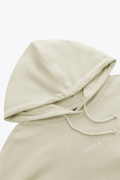 Osaka Women Cropped Hoodie - Logo | Warm Grey
