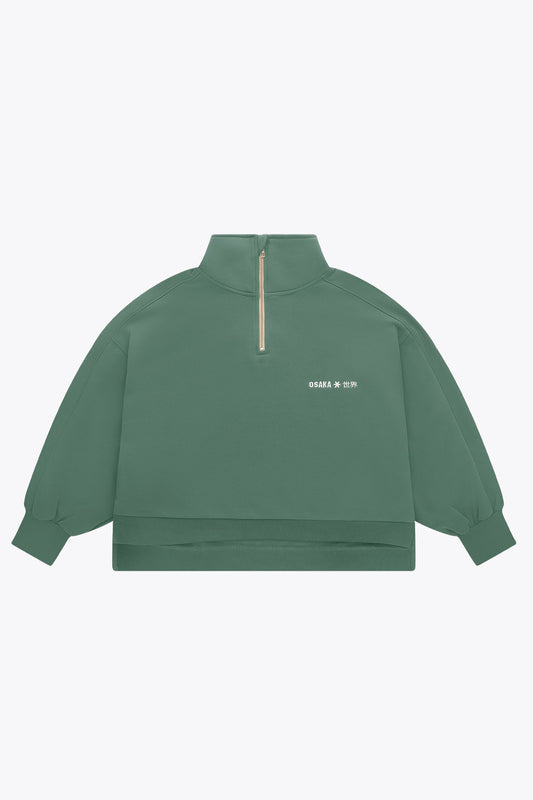 Osaka Women Cropped Half Zip Sweater | Bayou Green