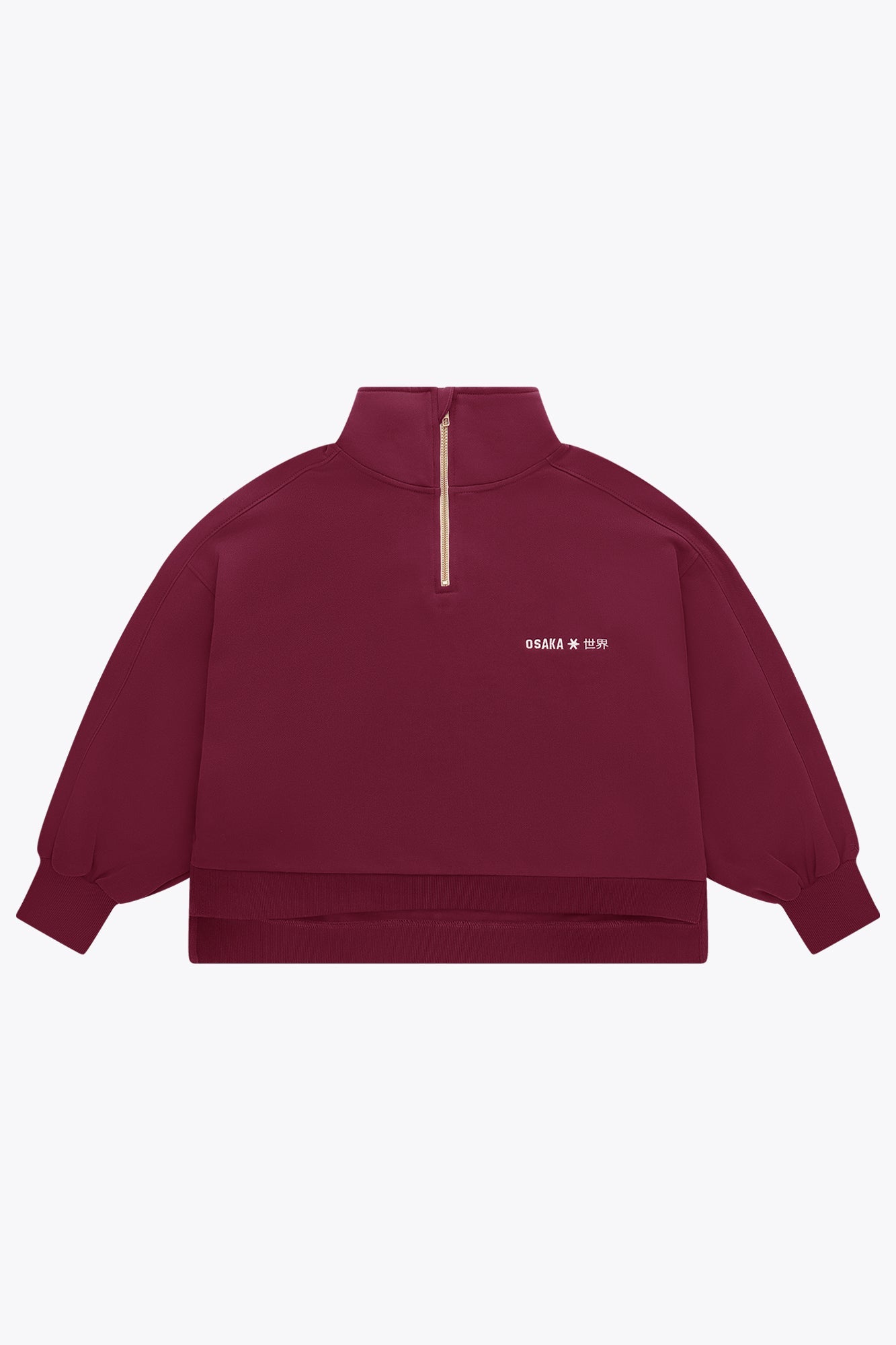 Osaka Women Cropped Half Zip Sweater | Cherry Lacquer
