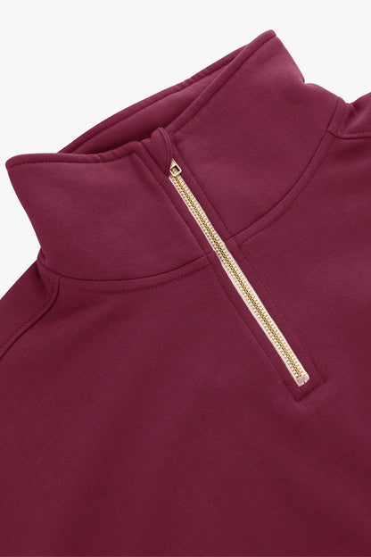 Osaka Women Cropped Half Zip Sweater | Cherry Lacquer