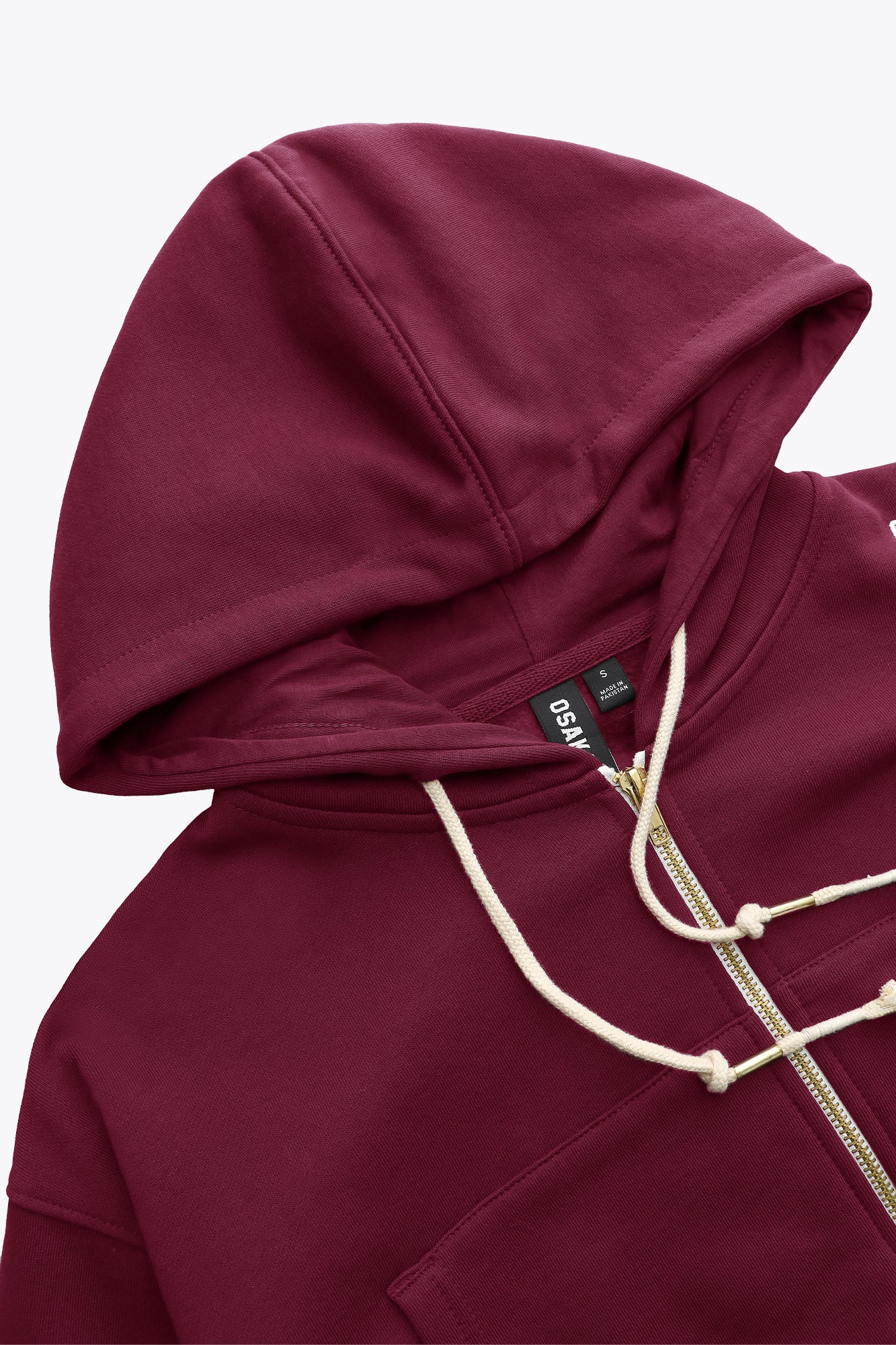 Osaka Women Cropped Full Zip Hoodie | Cherry Lacquer