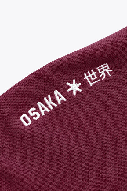 Osaka Women Cropped Full Zip Hoodie | Cherry Lacquer
