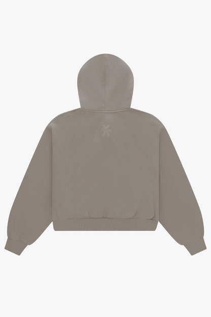 Osaka Women Cropped Full Zip Hoodie | Cloudburst