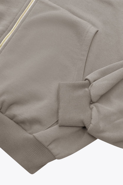 Osaka Women Cropped Full Zip Hoodie | Cloudburst