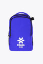 Osaka sports backpack in blue with logo in white. Front view