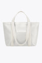 Osaka neoprene Tote bag in light grey with structure and logo in white. Front view