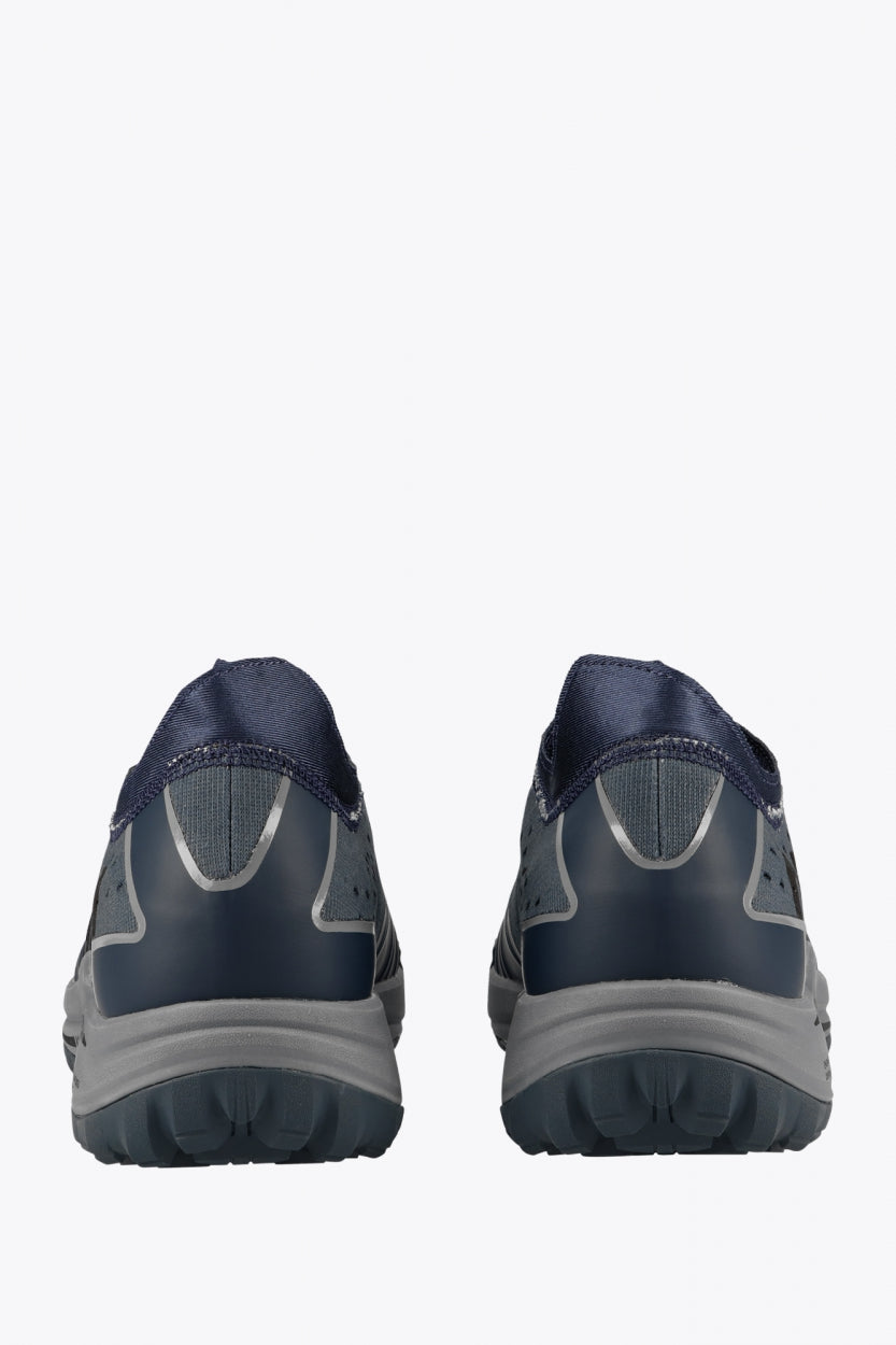 Osaka footwear Ido Mk1 in french navy with logo in black. Back view