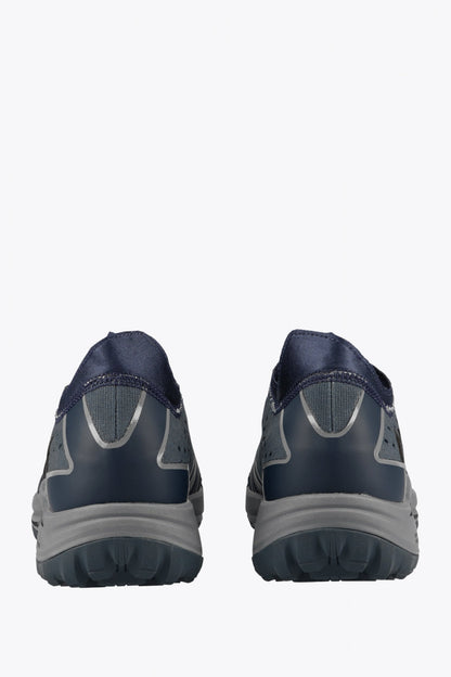 Osaka footwear Ido Mk1 in french navy with logo in black. Back view