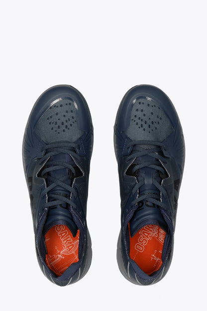 Osaka footwear Ido Mk1 in french navy with logo in black. From above view